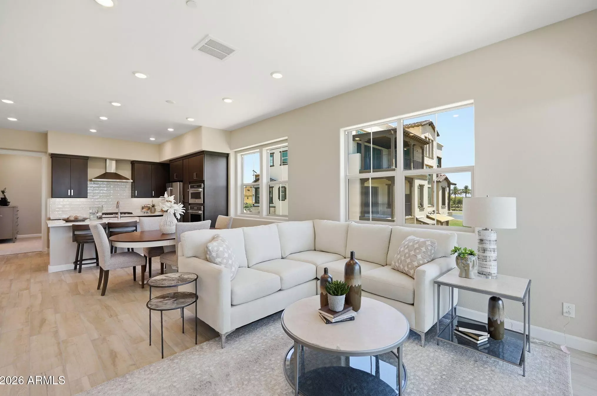 Open-concept living and kitchen area