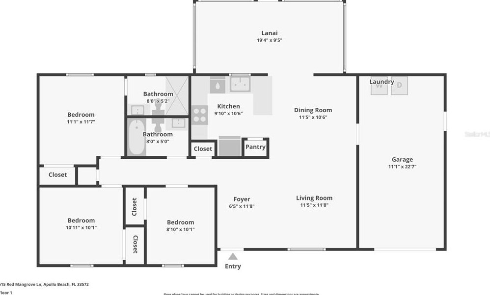 515 Red Mangrove Ln, Ruskin FL  33572-2549 exterior