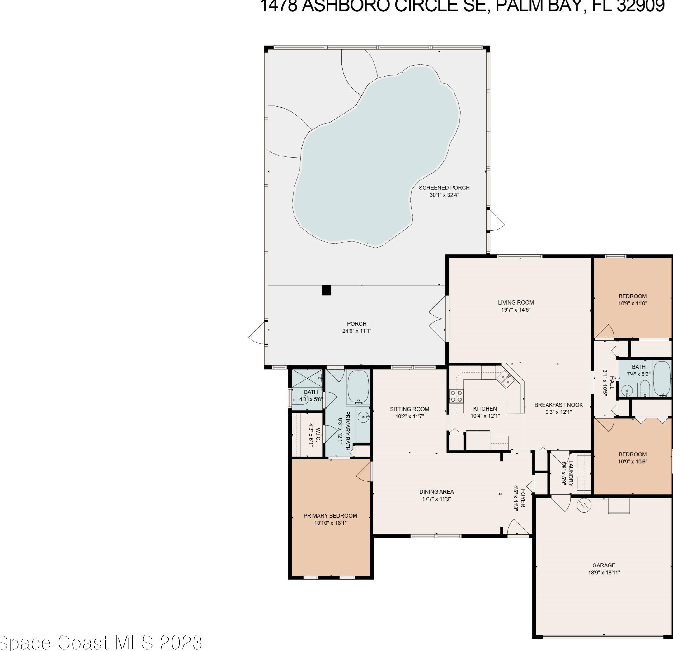 1478 Ashboro Cir, Melbourne, FL 32909-6629