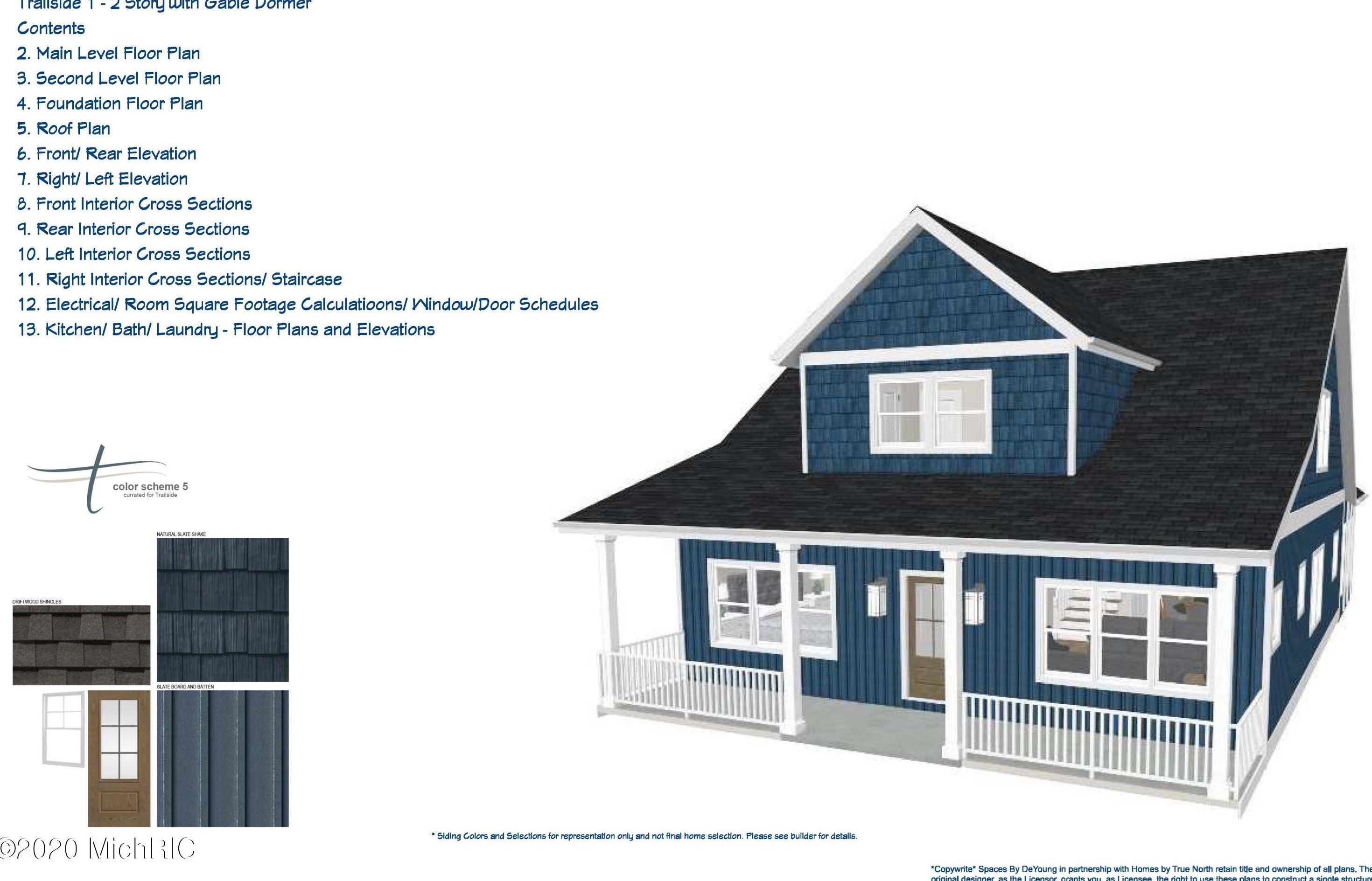 cross section 2 story home