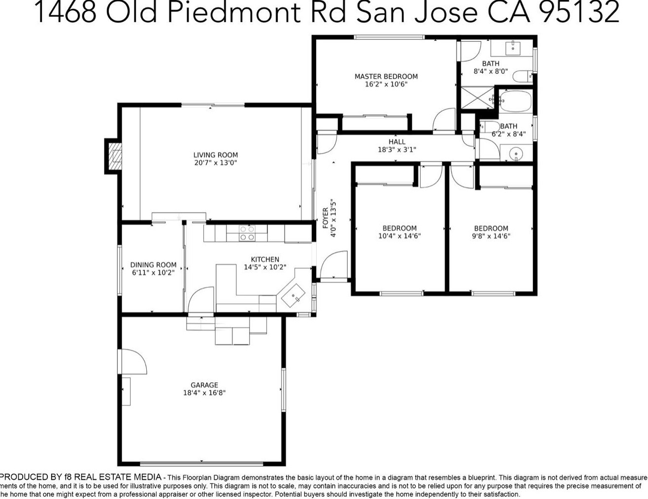 1468 Old Piedmont Rd, San Jose CA  95132-2419 exterior