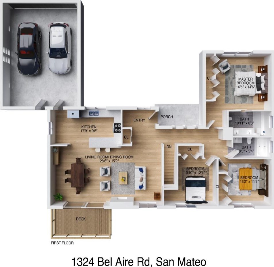 1324 Bel Aire Rd, San Mateo CA  94402-3650 exterior