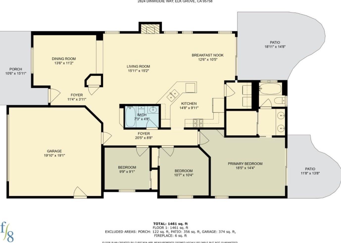 2824 Dinwiddie Way, Elk Grove CA 95758-7438 exterior