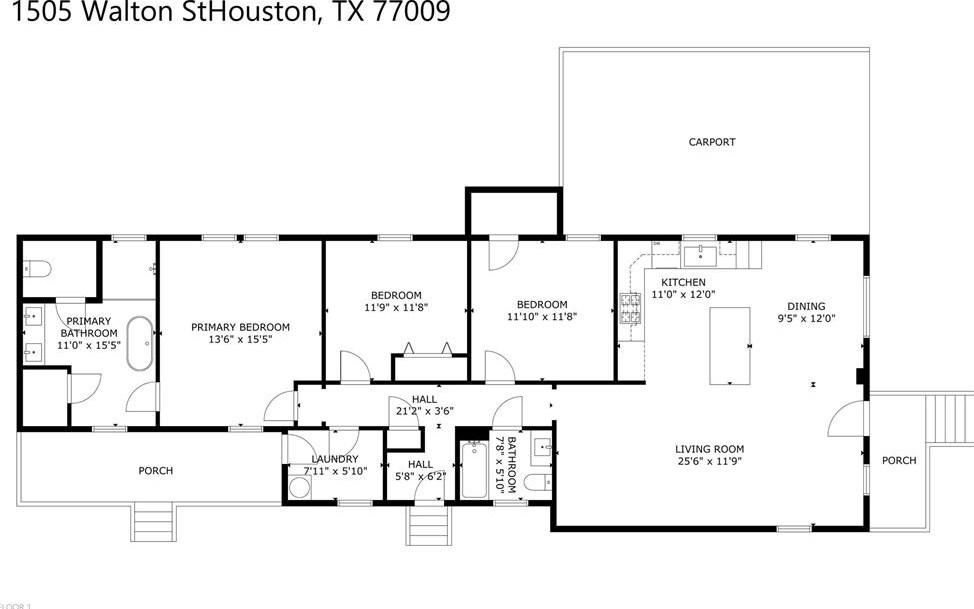 1505 Walton, Houston TX  77009-2523 exterior