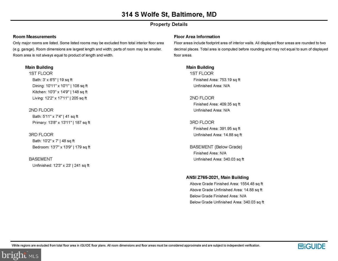 314 Wolfe St, Baltimore MD  21231-2530 exterior