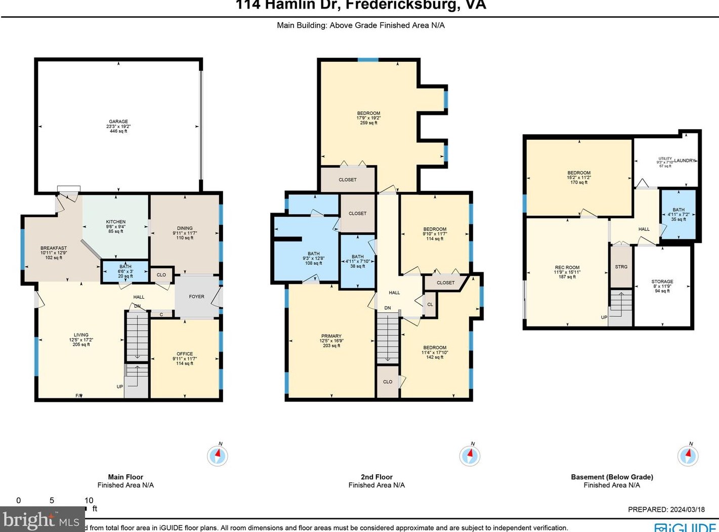 114 Hamlin Dr, Fredericksburg VA  22405-3371 exterior